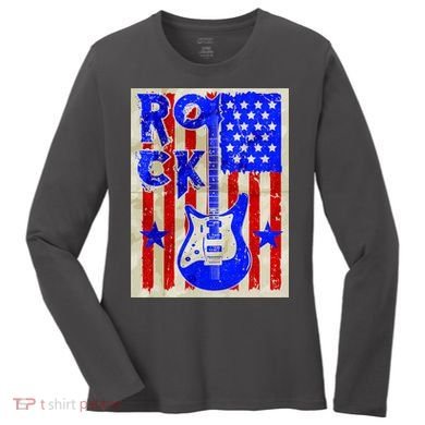 Vintage Rock Electric Guitar USA Women's Long Sleeve Shirt