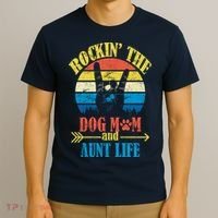 Vintage Rockin The Dog Mom And Aunt Life T-Shirt thumb 3
