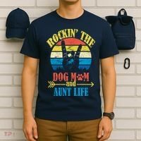 Vintage Rockin The Dog Mom And Aunt Life T-Shirt thumb 6