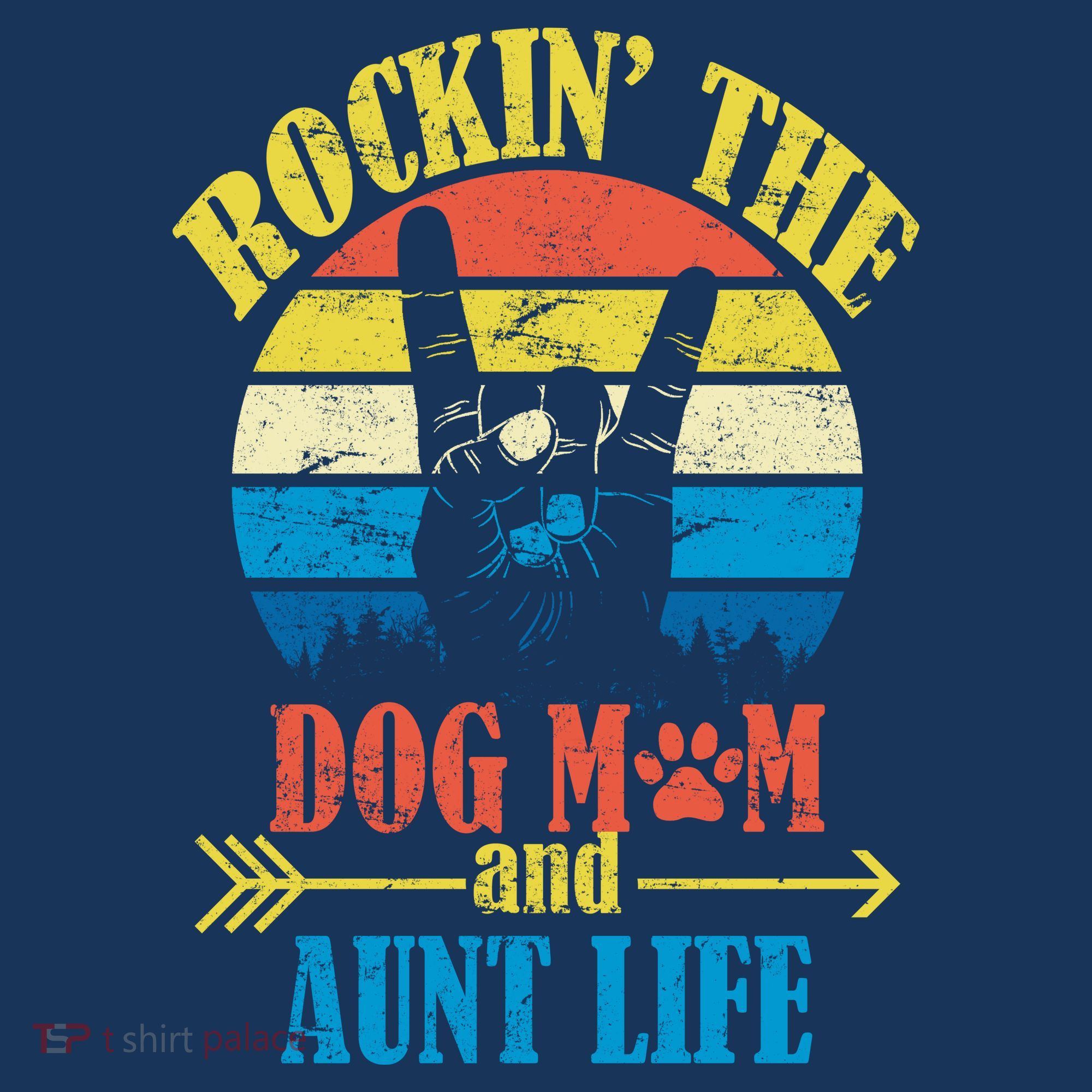 Vintage Rockin The Dog Mom And Aunt Life T-Shirt