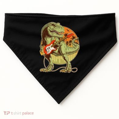 Vintage Rocking Guitar T-Rex Dinosaur USA-Made Doggie Bandana