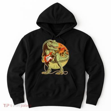 Vintage Rocking Guitar T-Rex Dinosaur Hoodie