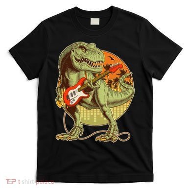Vintage Rocking Guitar T-Rex Dinosaur T-Shirt