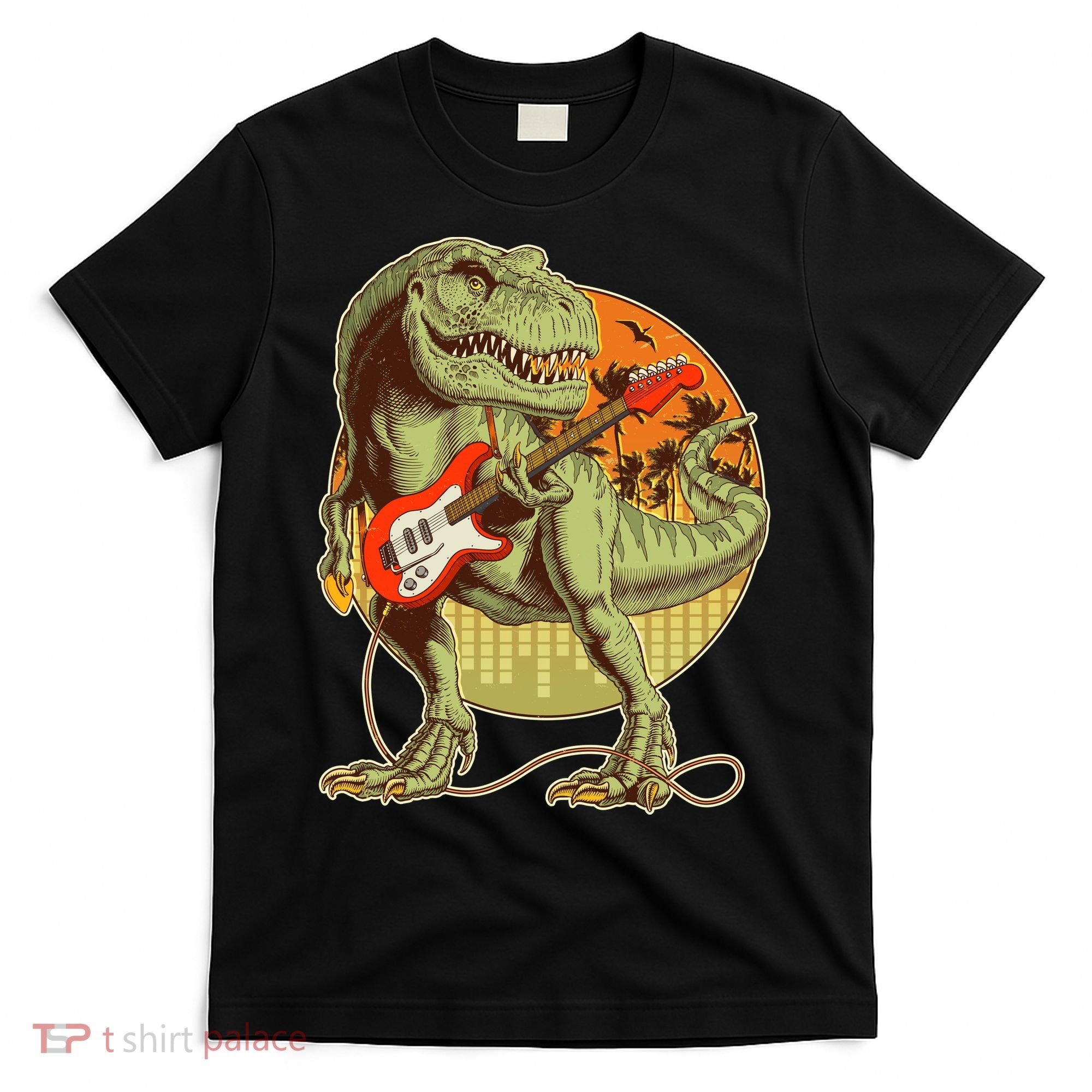 Vintage Rocking Guitar T-Rex Dinosaur T-Shirt
