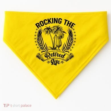 Vintage Rocking The Retired Life USA-Made Doggie Bandana