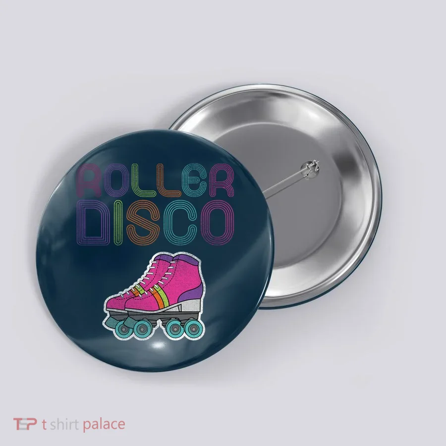 Vintage Roller Disco Skater Button