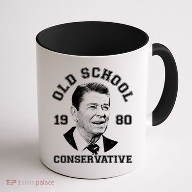 Vintage Ronald Reagan Old School Conservative Coffee Mug back