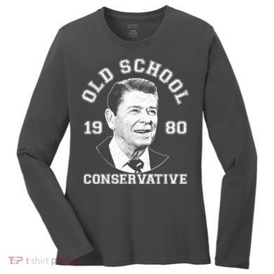 Vintage Ronald Reagan Old School Conservative Women's Long Sleeve Shirt