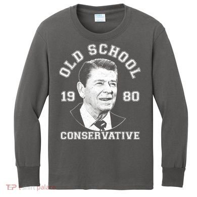 Vintage Ronald Reagan Old School Conservative Kids Long Sleeve Shirt