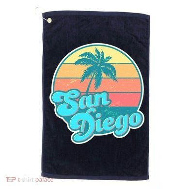 Vintage San Diego Sunset Golf Towel