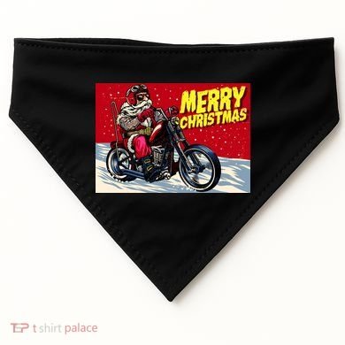 Vintage Santa Biker Riding Chopper USA-Made Doggie Bandana