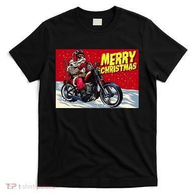 Vintage Santa Biker Riding Chopper T-Shirt