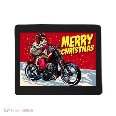 Vintage Santa Biker Riding Chopper Mousepad