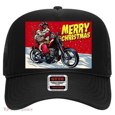Vintage Santa Biker Riding Chopper Hat