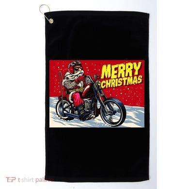 Vintage Santa Biker Riding Chopper Golf Towel