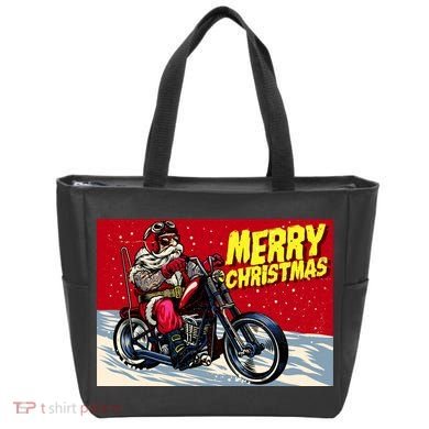 Vintage Santa Biker Riding Chopper Tote Bag