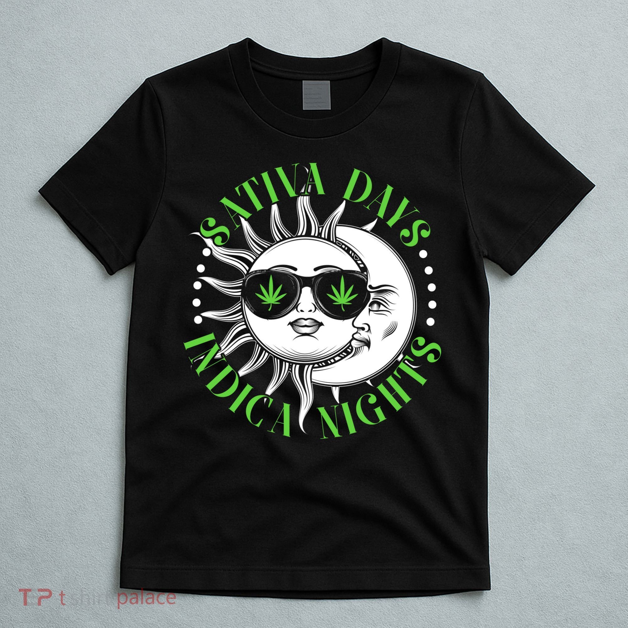Vintage Sativa Days Indica Nights Sun And Moon T-Shirt
