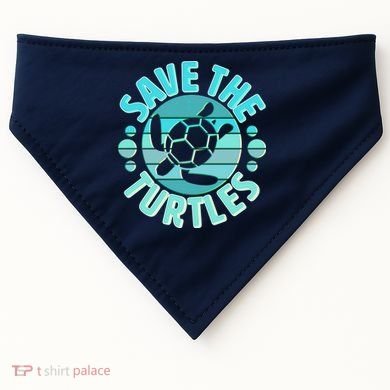 Vintage Save The Turtles USA-Made Doggie Bandana