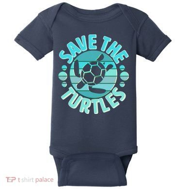 Vintage Save The Turtles Baby Bodysuit