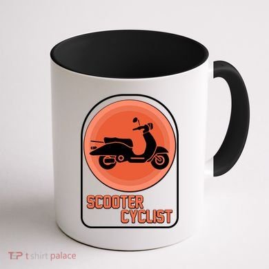 Vintage Scooter Cyclist Coffee Mug back