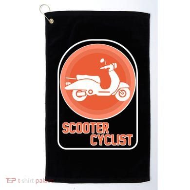 Vintage Scooter Cyclist Golf Towel