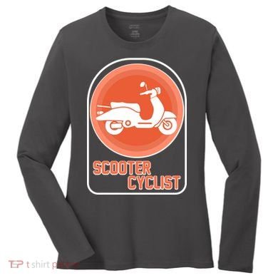 Vintage Scooter Cyclist Women's Long Sleeve Shirt