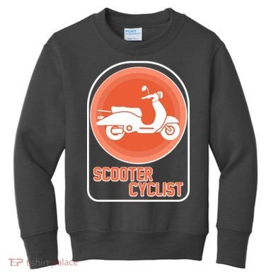Vintage Scooter Cyclist Kids Sweatshirt