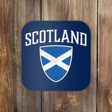 Vintage Scotland Flag Crest Shield Coaster