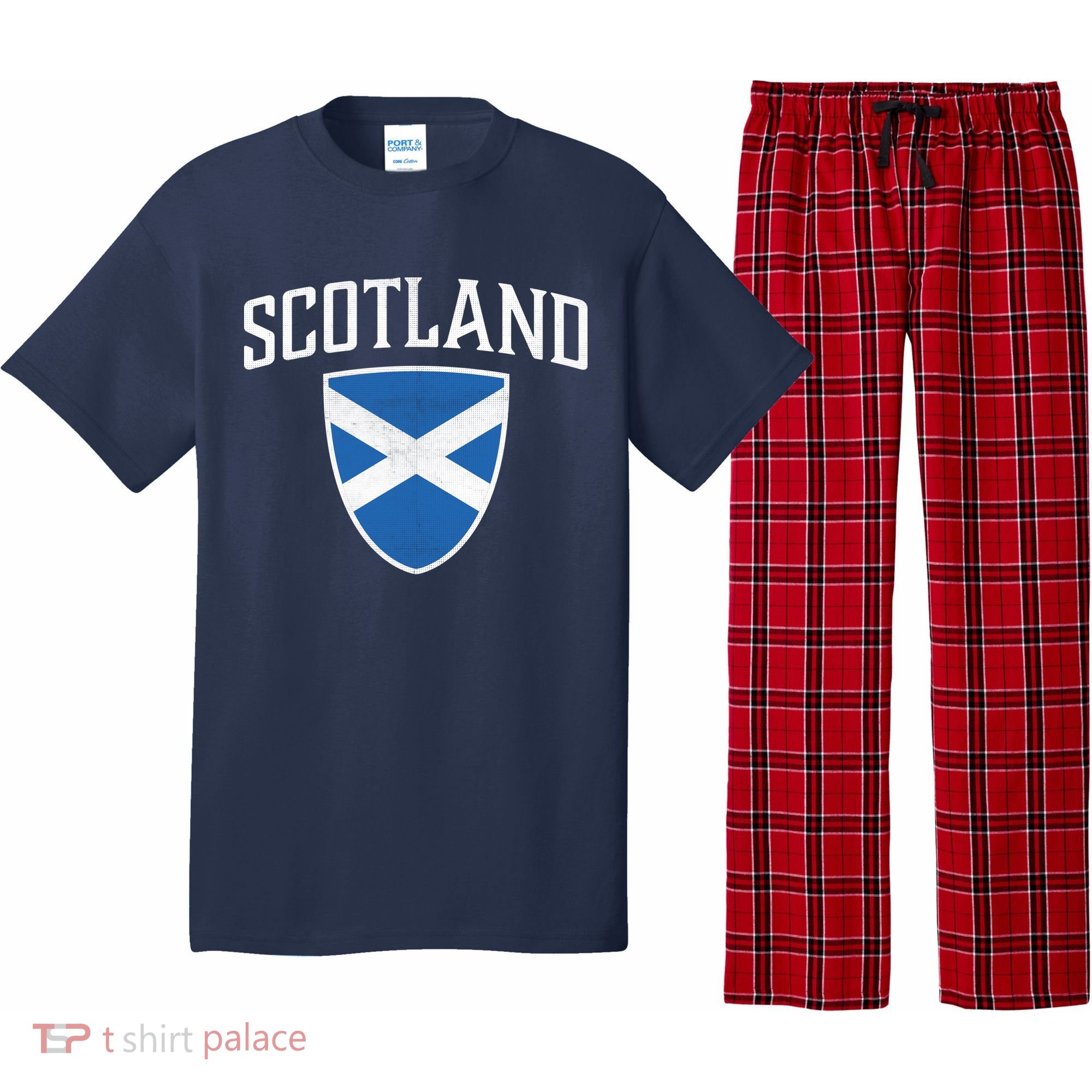 Vintage Scotland Flag Crest Shield Pajama Set