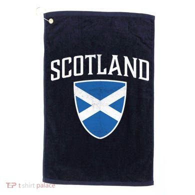 Vintage Scotland Flag Crest Shield Golf Towel
