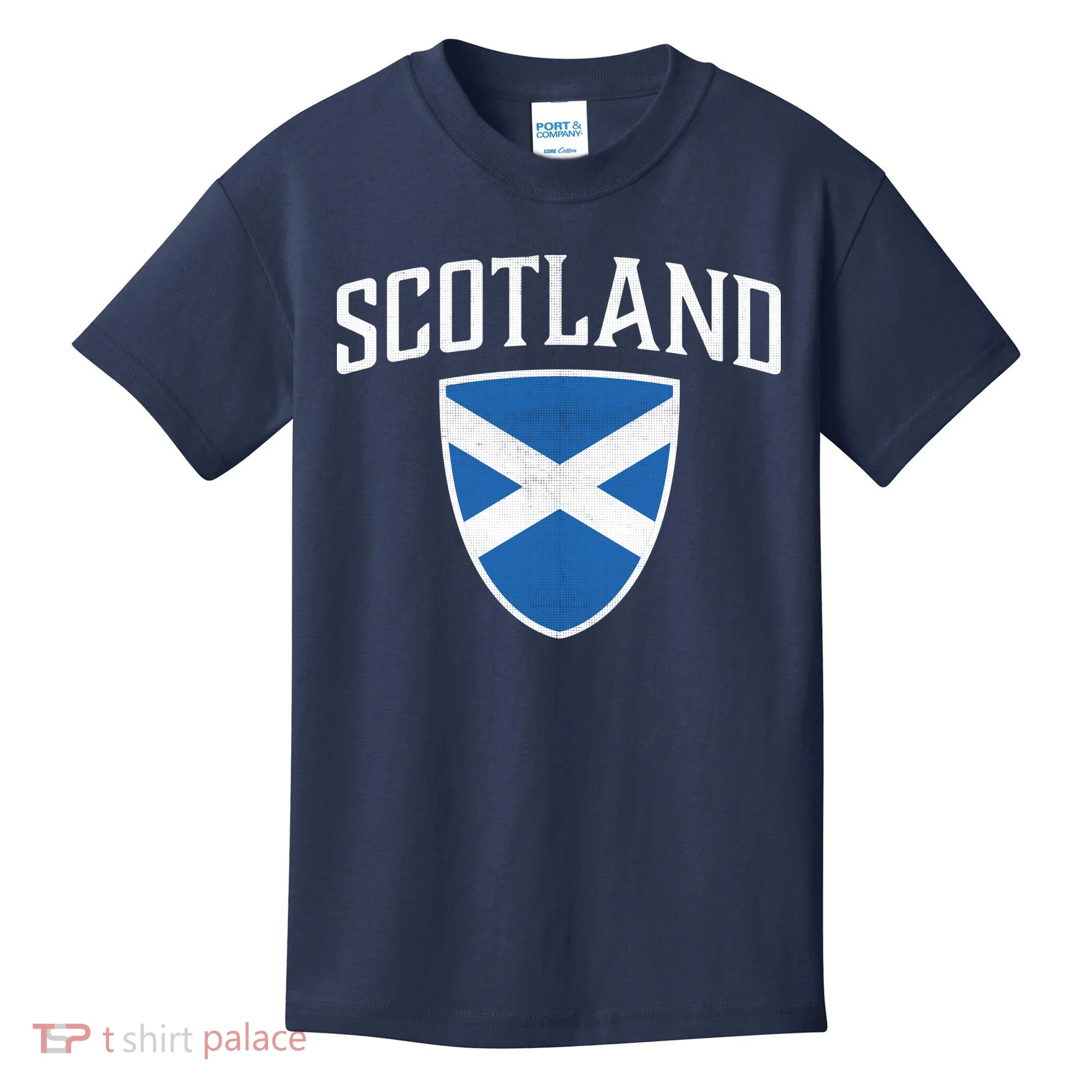 Vintage Scotland Flag Crest Shield Kids T-Shirt