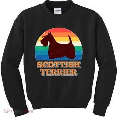 Vintage Scottish Terrier  Kids Sweatshirt