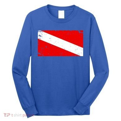 Vintage Scuba Diver Flag  Long Sleeve Shirt