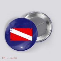 Vintage Scuba Diver Flag  Button thumb 0