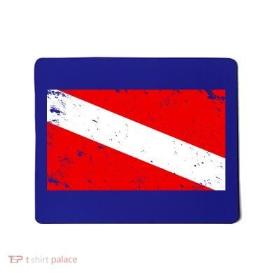 Vintage Scuba Diver Flag  Mousepad