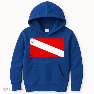 Vintage Scuba Diver Flag  Kids Hoodie
