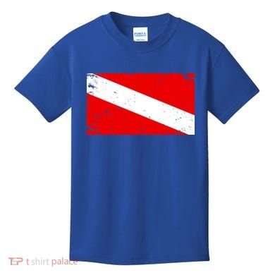 Vintage Scuba Diver Flag  Kids T-Shirt