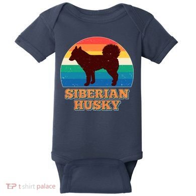 Vintage Siberian Husky Baby Bodysuit