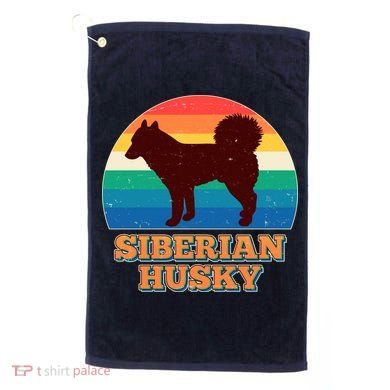 Vintage Siberian Husky Golf Towel