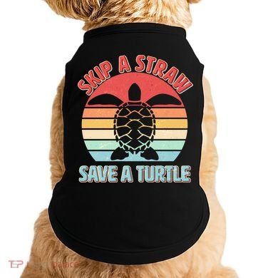 Vintage Skip A Straw Save A Turtle Doggie Tank