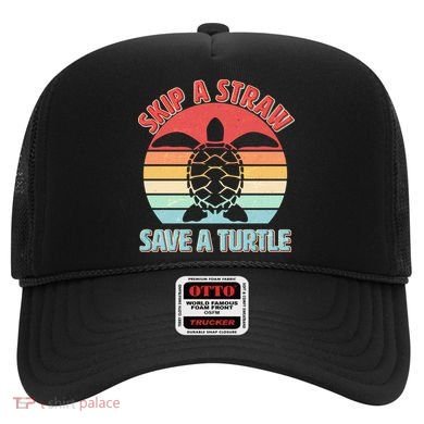 Vintage Skip A Straw Save A Turtle Hat