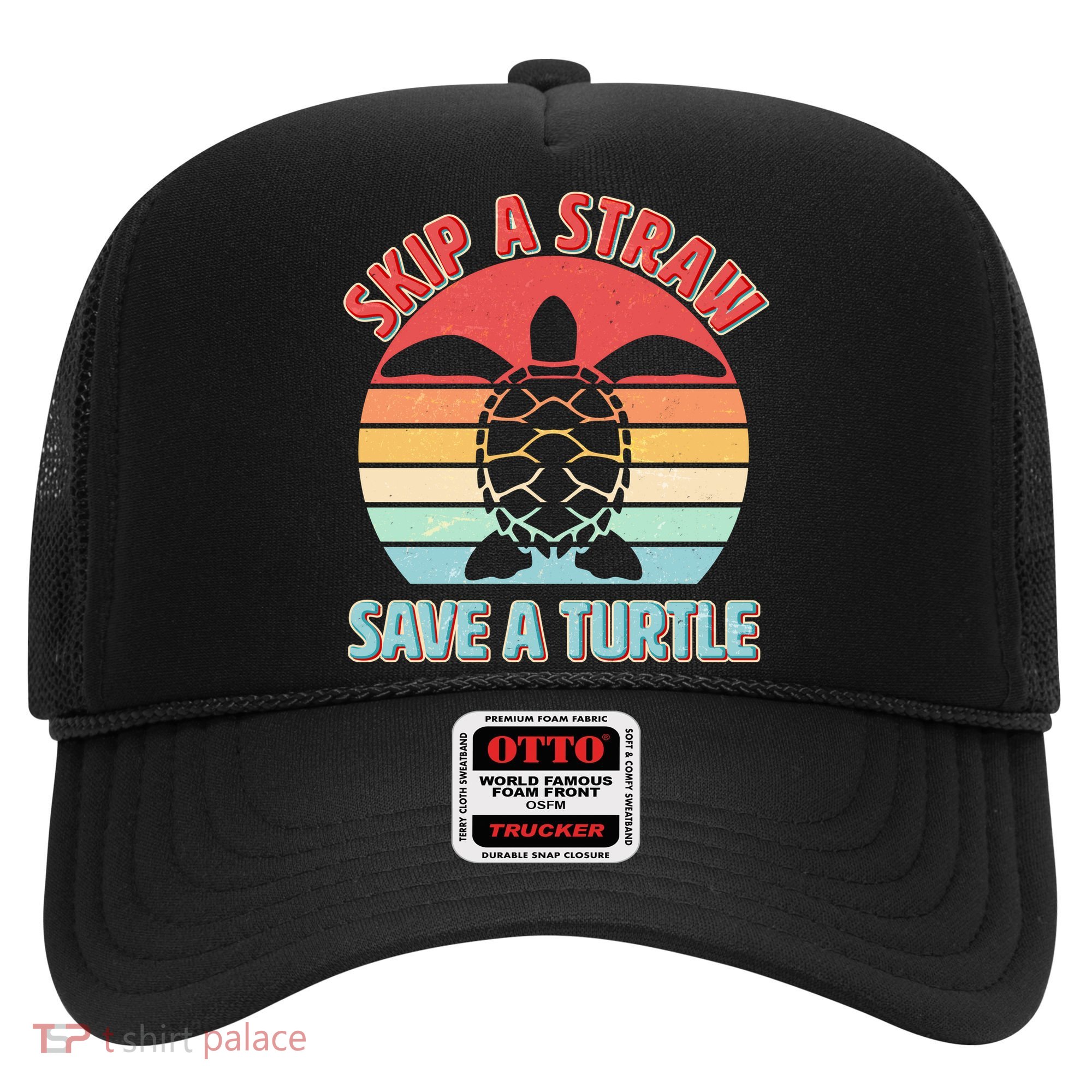 Vintage Skip A Straw Save A Turtle Hat