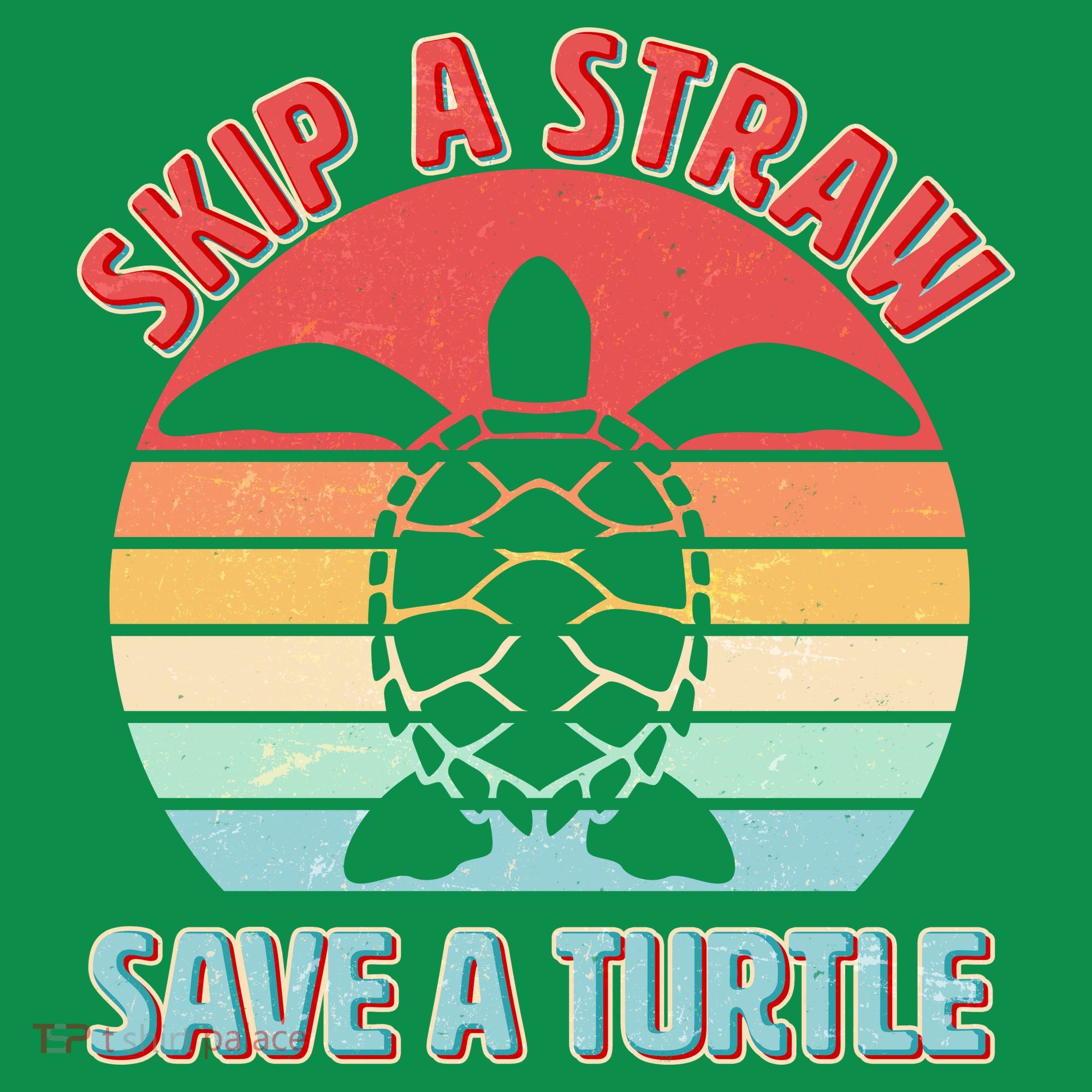 Vintage Skip A Straw Save A Turtle T-Shirt