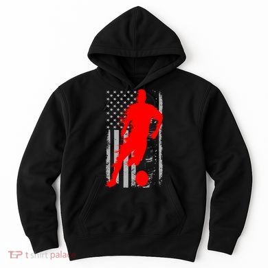 Vintage Soccer American Flag USA  Hoodie