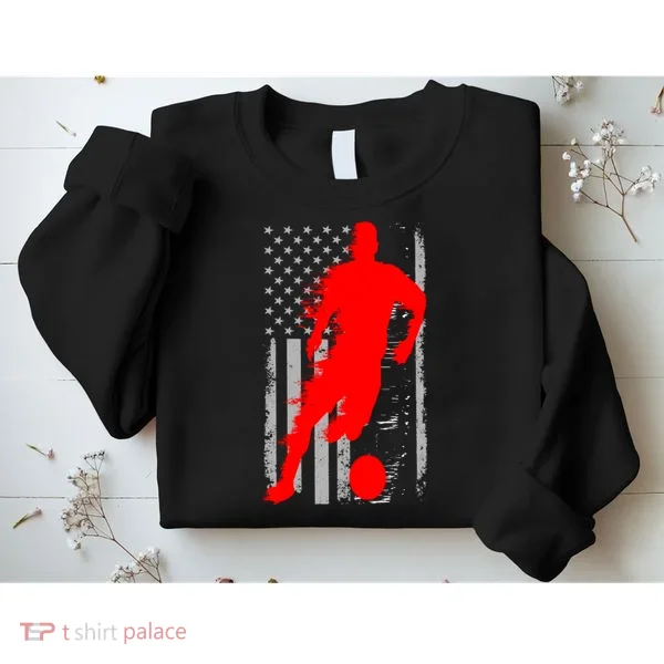 Vintage Soccer American Flag USA  Sweatshirt