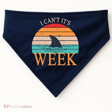 Vintage Sorry I Can't It's Week Funny Shark USA-Made Doggie Bandana