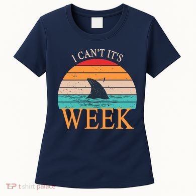 Vintage Sorry I Can't It's Week Funny Shark Women's T-Shirt