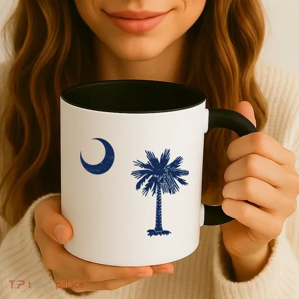 Vintage South Carolina Flag Palmetto Moon  Coffee Mug