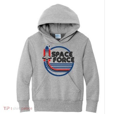 Vintage Space Force Emblem Kids Hoodie