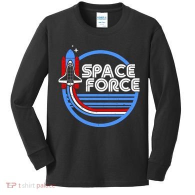 Vintage Space Force Emblem Kids Long Sleeve Shirt